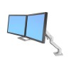 Brazo de escritorio para monitor doble HX Brazo de escritorio para monitor doble HX onitor doble HX es el accesorio perfecto para añadir flexibilidad y una excelente ergonomía a su monitor o TV. El elegante nuevo diseño para escritorio, en combinación con el asa de doble bisagra, funciona con dos monitores de 32 pulgadas e incluye un asa para su fácil colocación.
El..